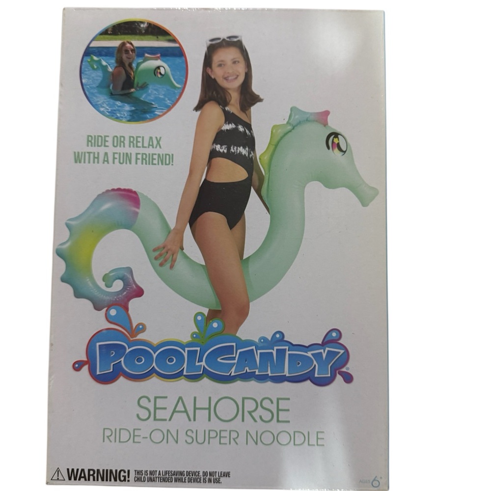 Inflatable Seahorse Pool Tube by Pool Candy Ages 6+